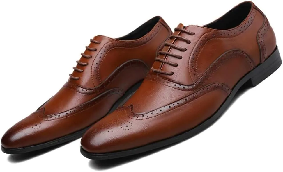 New Formal Leather Shoes for Men Men's Business Casual Leather Shoes Dinner Party Pointy Shoeses Fashion Brogue Men's Shoes