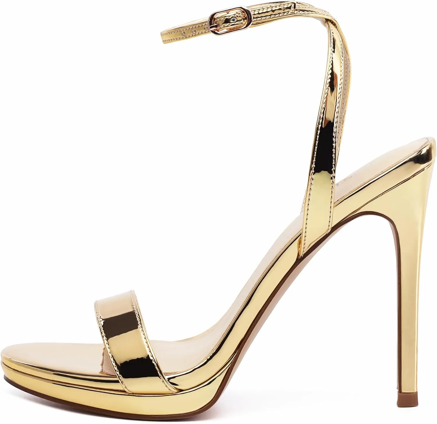 Platform Stiletto High Heels for Women, Open Toe Ankle Strap Sexy Heeled Sandals for Wedding Party Dress