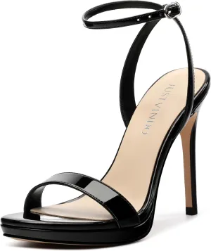 Platform Stiletto High Heels for Women, Open Toe Ankle Strap Sexy Heeled Sandals for Wedding Party Dress