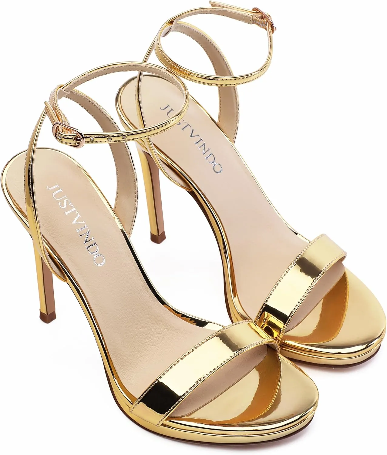 Platform Stiletto High Heels for Women, Open Toe Ankle Strap Sexy Heeled Sandals for Wedding Party Dress
