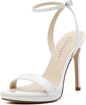 Platform Stiletto High Heels for Women, Open Toe Ankle Strap Sexy Heeled Sandals for Wedding Party Dress