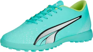 PUMA Mens Ultra Play Turf Trainer Soccer Cleats, Electric Peppermint-PUMA Mens White-Fast Yellow, 12.5
