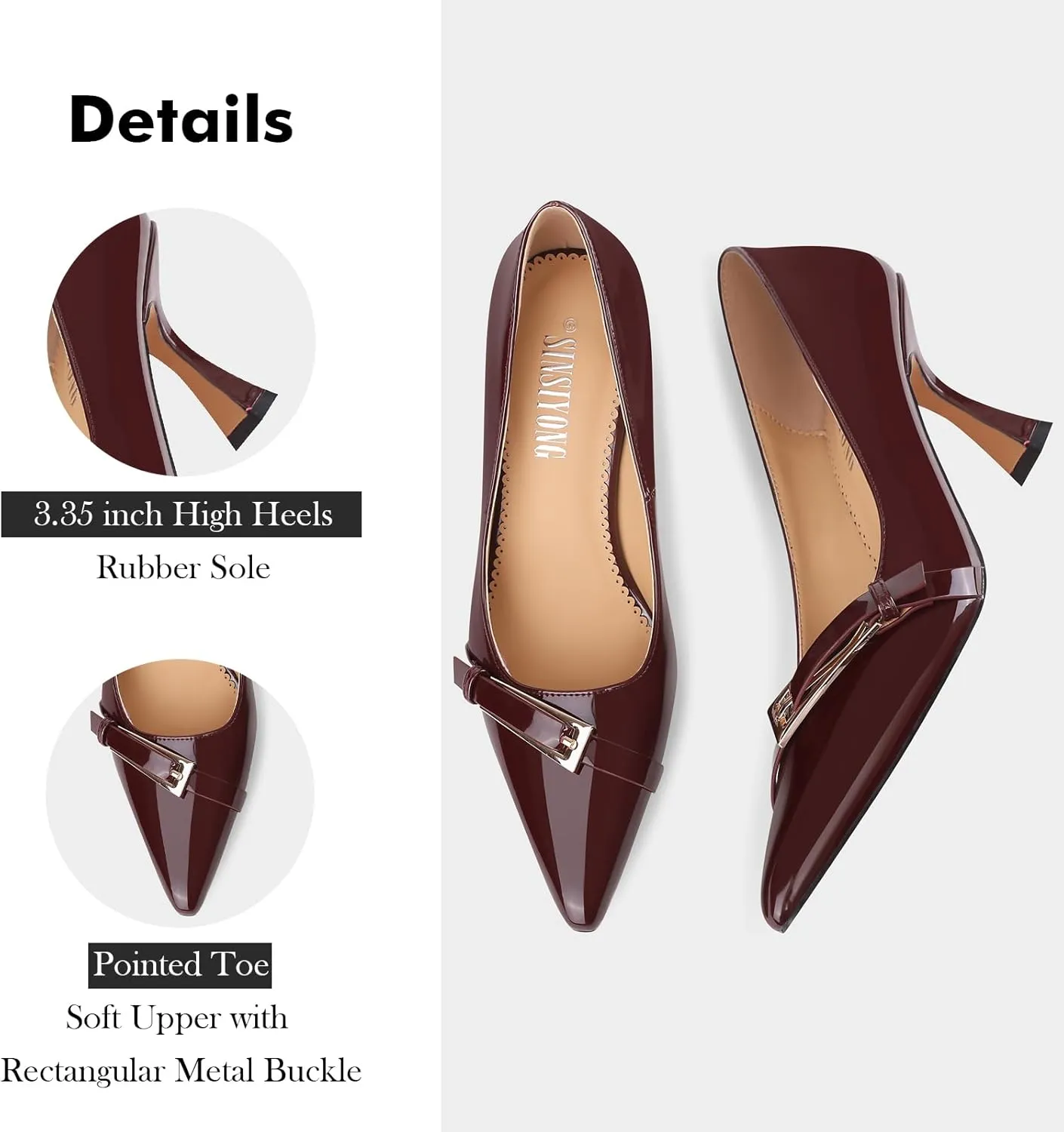 Pumps for Women Pointed Toe High Stiletto Heels Comfortable Work Dress Shoes