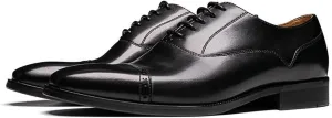 Single Season Dress Formal Shoes for Men Lace Up Cap Toe Square Toe Cowhide Slip Resistant Anti-Slip Low Top Non Slip Wedding Very Popular Among Young People