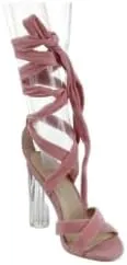 Strappy Stiletto Heels, Mauve, 4 inch Heel
