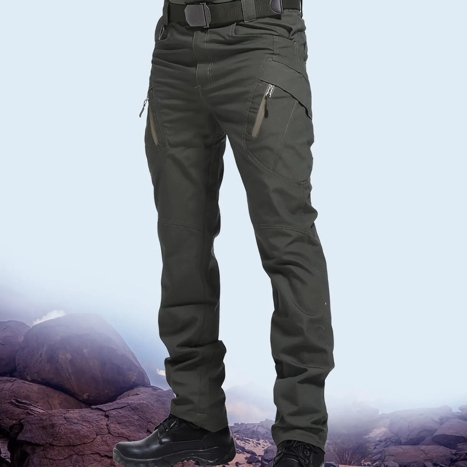 Waterproof Tactical Pants Men's Hiking Cargo Trousers with Pockets Stretch Outdoor Tooling Workwear Combat Trousers