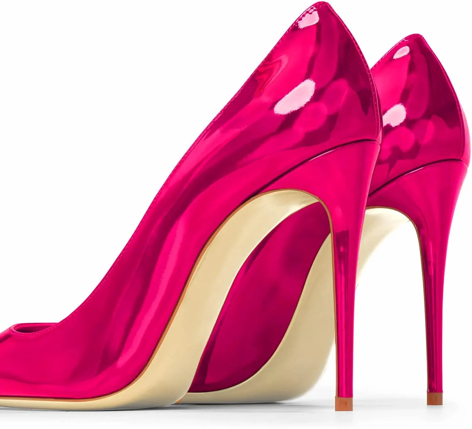 Women Pumps Formal Pointed Toe Patent Leather Classic High Heel Sexy Stilettos Slip On Office Party Evening Dress Shoes