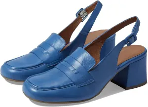 Women Slingback Loafers Chunky Heel Square Toe Dress Shoes Slingback 2 inch Mid Block Heel Penny Loafers Slingback Pumps Sandals Buckle Strap Dressy Office Casual Retro Matte 4-11 M US