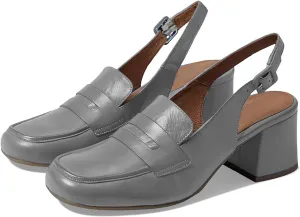 Women Slingback Loafers Chunky Heel Square Toe Dress Shoes Slingback 2 inch Mid Block Heel Penny Loafers Slingback Pumps Sandals Buckle Strap Dressy Office Casual Retro Matte 4-11 M US