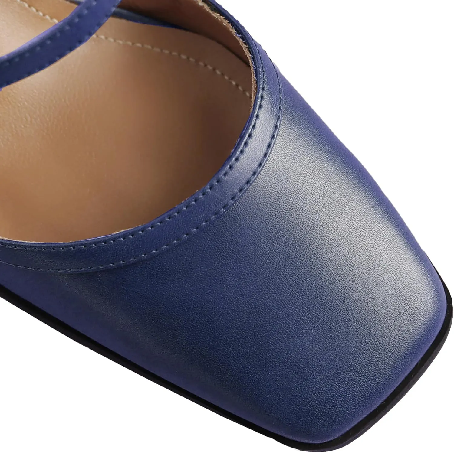 Women Slingback Mary Jane Pumps Square Closed Toe Ankle Strap Sandals Block Heels 2 inch Mid Thick Heel Sandal Dress Shoes Cut Out Buckle Double Strap Retro Elegant Matte 4-11 M US