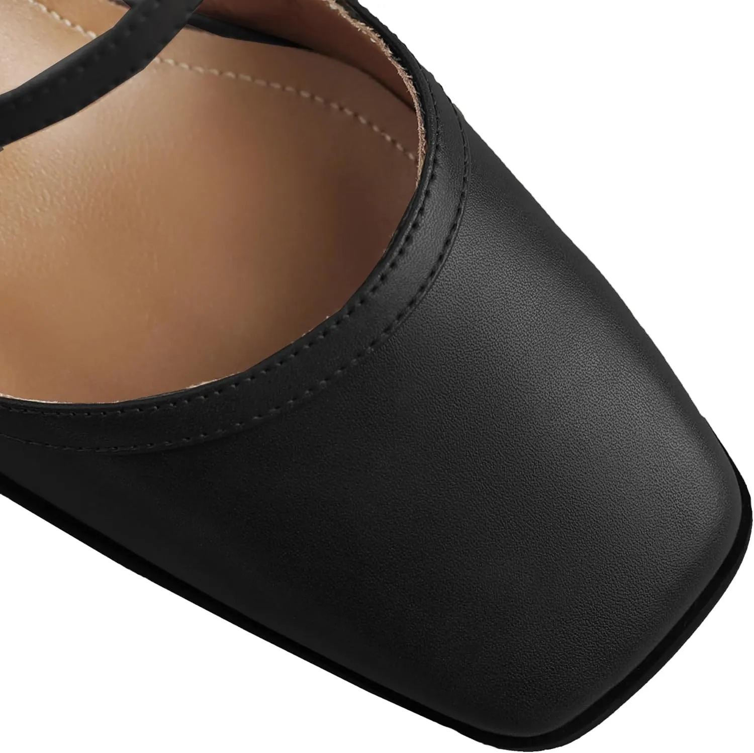 Women Slingback Mary Jane Pumps Square Closed Toe Ankle Strap Sandals Block Heels 2 inch Mid Thick Heel Sandal Dress Shoes Cut Out Buckle Double Strap Retro Elegant Matte 4-11 M US