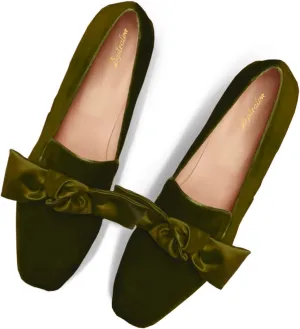 Women Velvet Bow Flats Closed Square Toe Slip On Flat Penny Loafers Comfort Bow-Knot Ballet Flats Office Ladies Work Flat Heel Dress Shoes Fashion Casual Club Driver Flats Fall 4-11 M US