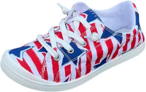 Womens Canvas Sneakers Low Top Lace Up Platform Slip-on Walking Shoes Fashion Flat Casual Shoes