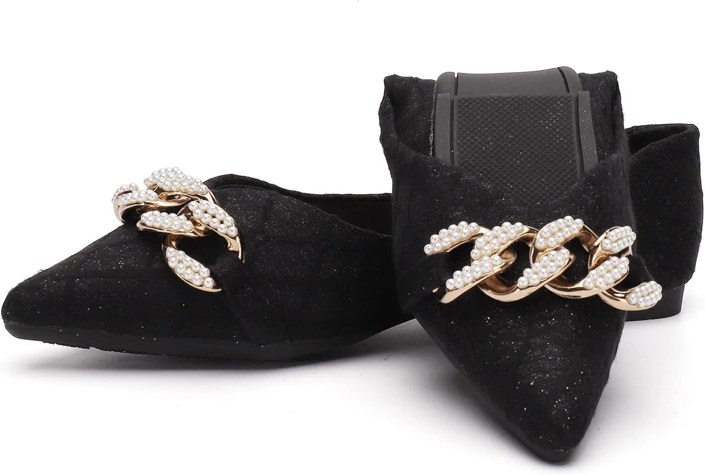 Women's Flats Pearl and Lace Embellished Pointed Toe Dress Shoes Comfortable Women's Flats Women's White Flats