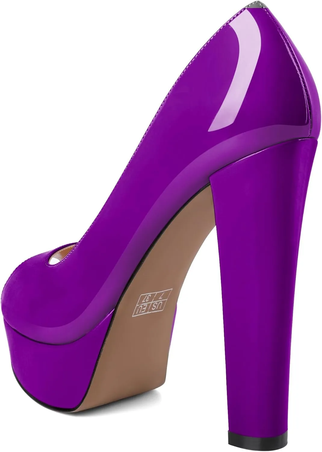 Women's High Heel Pumps Peep Toe Pump for Women Platform High Heels Chunky Block Heeled Shoes Sexy Dance Pumps 5.5 Inch Heel