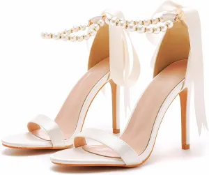 Women's High Heels for Women Dressy Stiletto Heels Open Toe Heels Ankle Strap Heeled Sandals for Women on Wedding Party