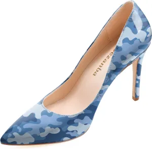Womens High Stiletto Heels Multicolor Floral Printed Closed Toe Sexy Rivets Pumps Shoes