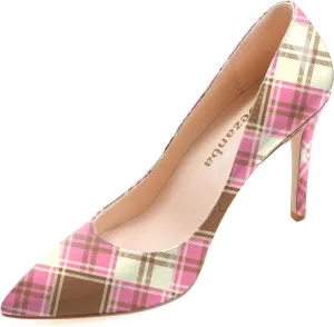 Womens High Stiletto Heels Multicolor Floral Printed Closed Toe Sexy Rivets Pumps Shoes