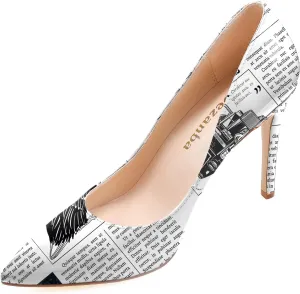Womens High Stiletto Heels Multicolor Floral Printed Closed Toe Sexy Rivets Pumps Shoes