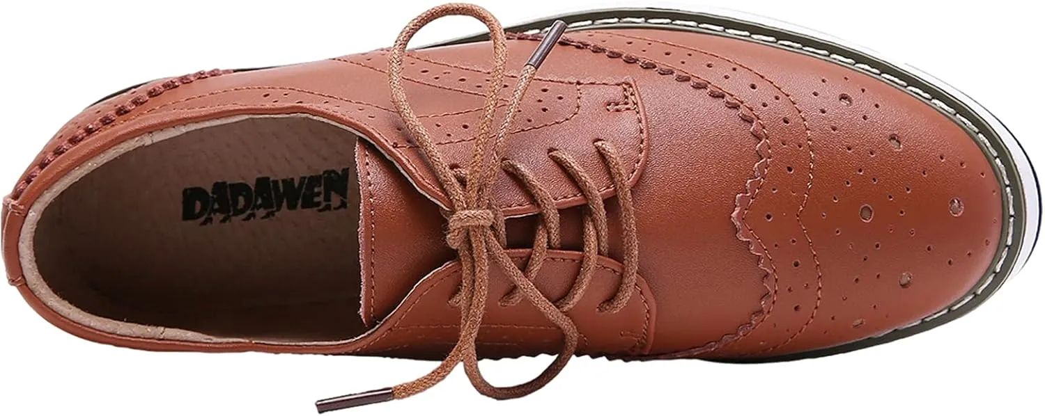 Women's Lace-Up Brogues Platform Creepers Casual Trainers Shoes