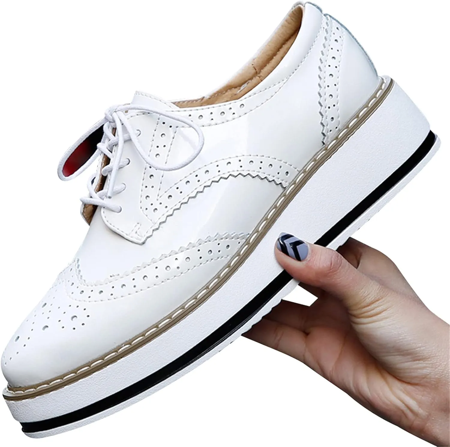 Women's Lace-Up Brogues Platform Creepers Casual Trainers Shoes