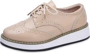 Women's Lace-Up Brogues Platform Creepers Casual Trainers Shoes