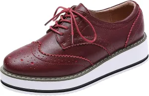 Women's Lace-Up Brogues Platform Creepers Casual Trainers Shoes