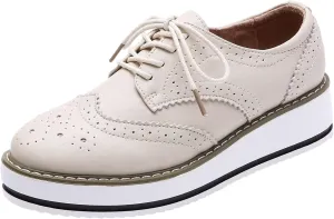 Women's Lace-Up Brogues Platform Creepers Casual Trainers Shoes
