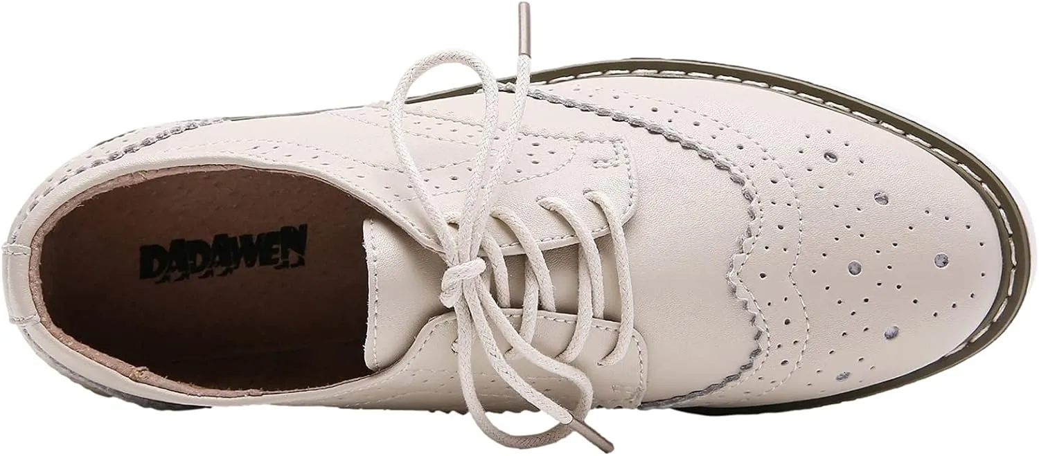 Women's Lace-Up Brogues Platform Creepers Casual Trainers Shoes