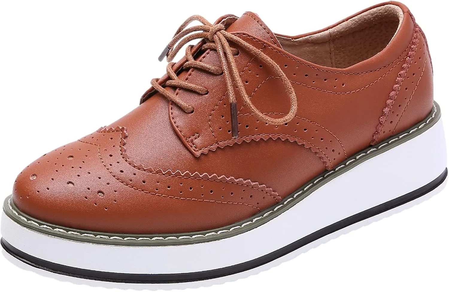 Women's Lace-Up Brogues Platform Creepers Casual Trainers Shoes