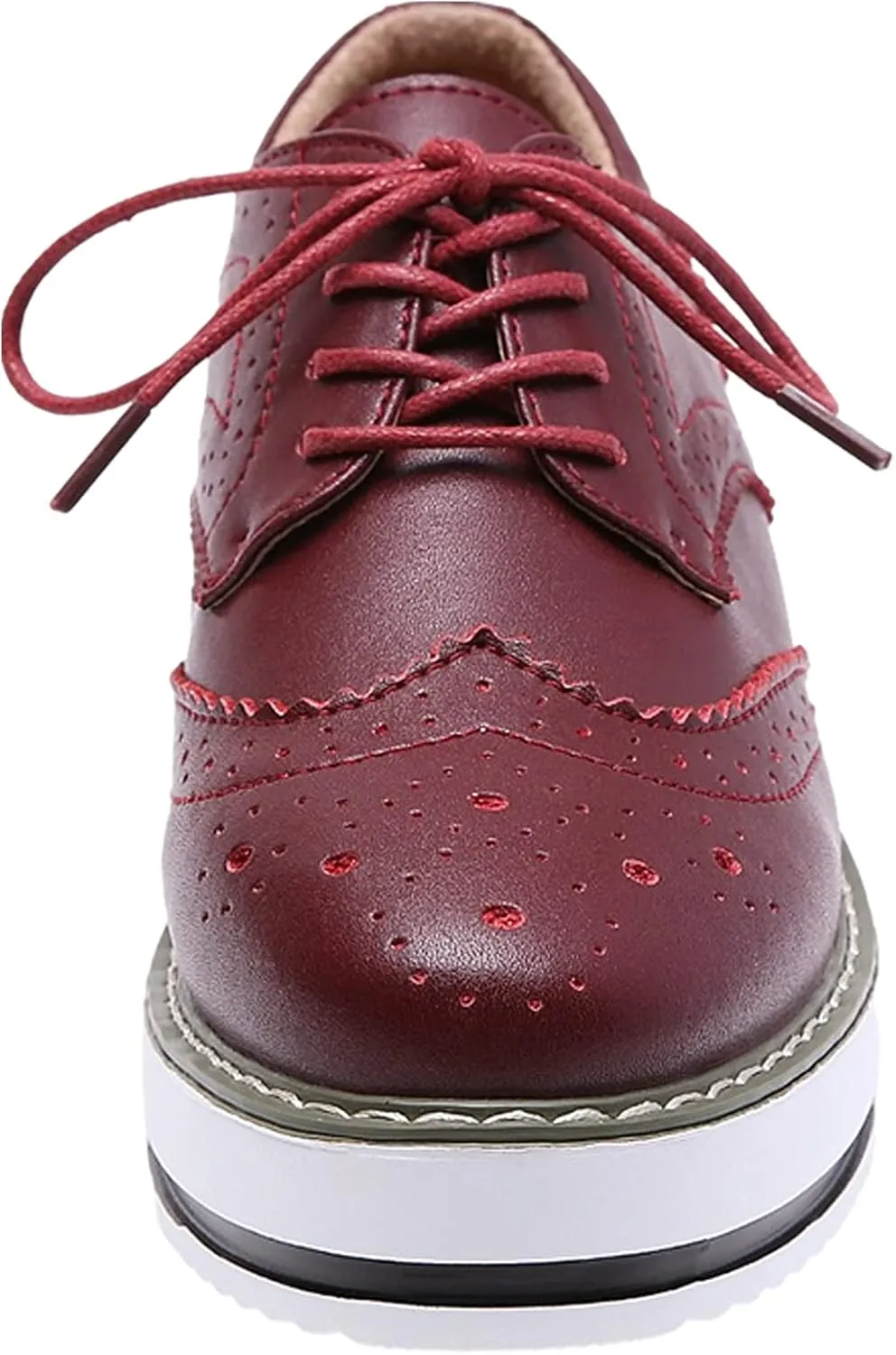 Women's Lace-Up Brogues Platform Creepers Casual Trainers Shoes