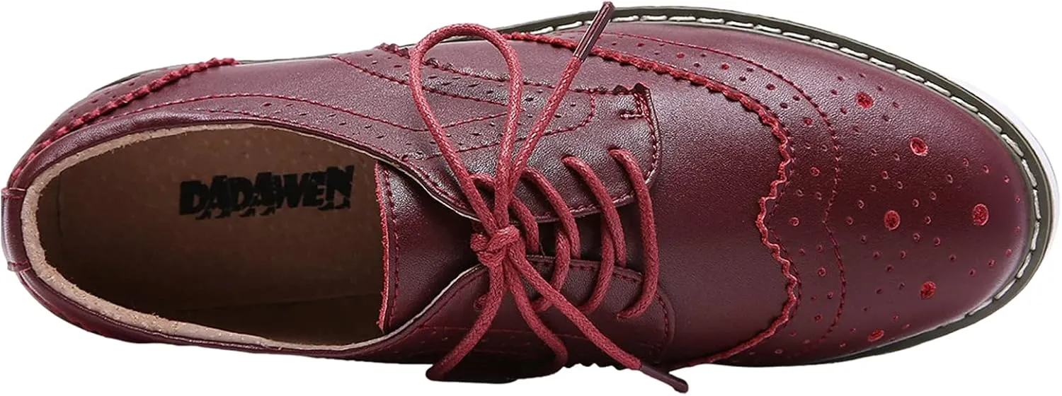 Women's Lace-Up Brogues Platform Creepers Casual Trainers Shoes