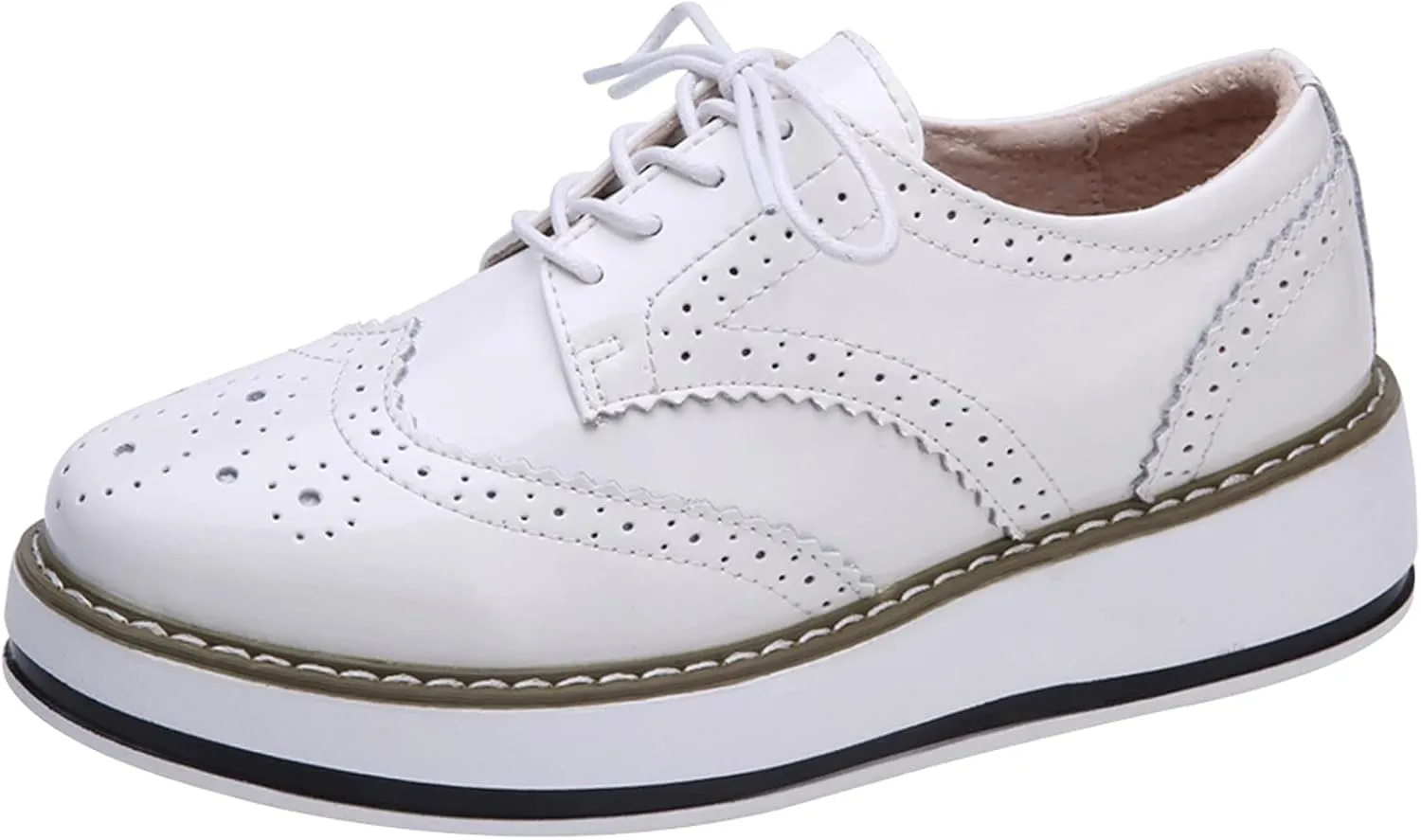 Women's Lace-Up Brogues Platform Creepers Casual Trainers Shoes