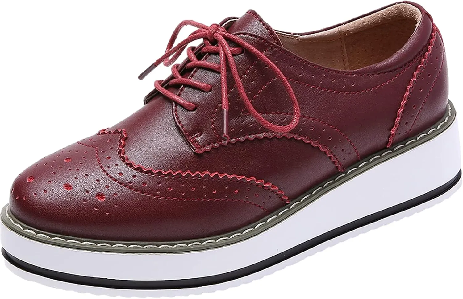 Women's Lace-Up Brogues Platform Creepers Casual Trainers Shoes